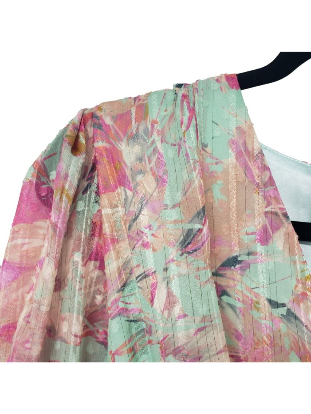 Alex Marie Simone V Neck Long Sleeve Dress Pink Teal Floral Wedding Guest Spring - Picture 3 of 12